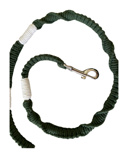 "The Mac". Macrame Dog Leash - Green