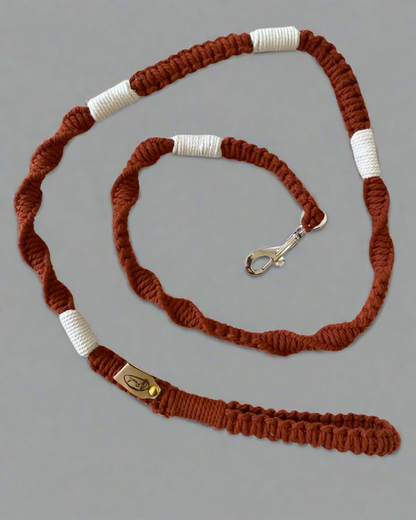 "The Mac". Macrame Dog Leash - Red